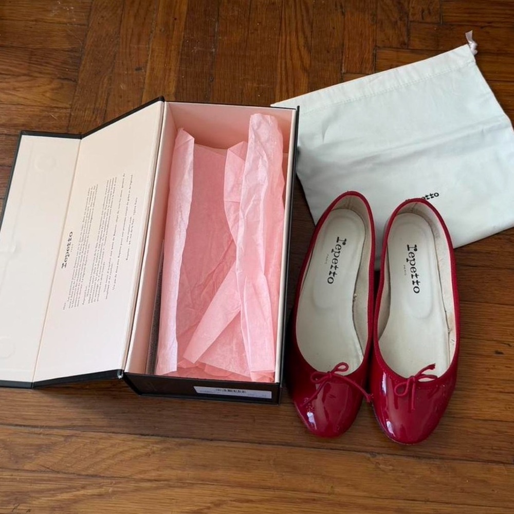 Repetto red Cendrillon leather ballet flats